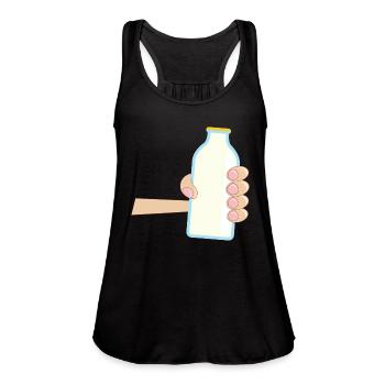 milk - Women's Flowy Tank Top by Bella - black - Front - Julia (174cm)