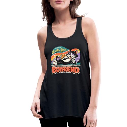 Sassy Cat Pride Pizza Retro Comic - Women's Flowy Tank Top by Bella