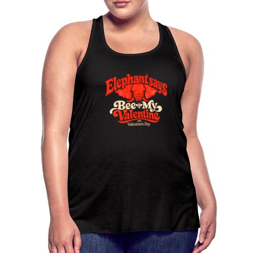 Retro Elephant Bee My Valentine Cute Couple - Women's Flowy Tank Top by Bella