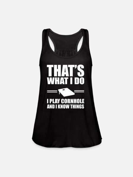 Cornhole Player Design - Women's Flowy Tank Top by Bella - black