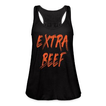 Extra Beef - Women's Flowy Tank Top by Bella - black - Front - Julia (174cm)