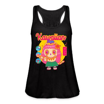 Hawaiian Style - Women's Flowy Tank Top by Bella - black - Front - Julia (174cm)