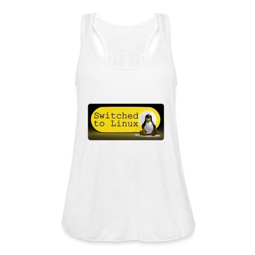Switched To Linux Logo and White Text - Women's Flowy Tank Top by Bella