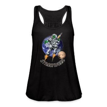 Streetwear - Women's Flowy Tank Top by Bella - black - Front - Julia (174cm)