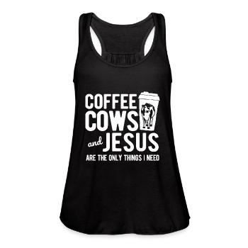 Cow Farmer Cows - Women's Flowy Tank Top by Bella - black - Front - Julia (174cm)