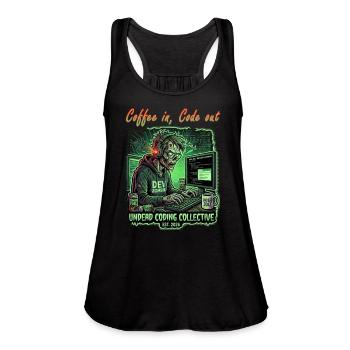 zombie programmer life code in code out - Women's Flowy Tank Top by Bella - black - Front - Julia (174cm)