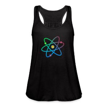 Colorful atom neutron electron - Women's Flowy Tank Top by Bella - black - Front - Julia (174cm)
