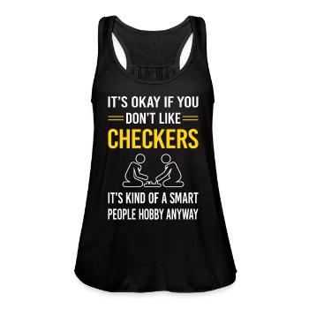Smart People Checkers - Women's Flowy Tank Top by Bella - black - Front - Julia (174cm)