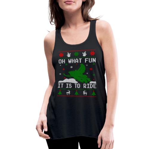 Oh What Fun Snowmobile Ugly Sweater style - Women's Flowy Tank Top by Bella