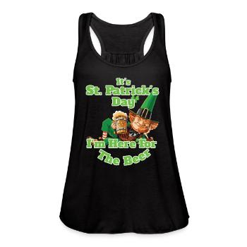 Irish St Patricks Day Funny Patrick Day - Women's Flowy Tank Top by Bella - black - Front - Julia (174cm)