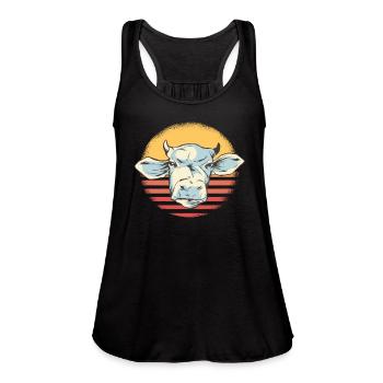 Moo cow cows - Women's Flowy Tank Top by Bella - black - Front - Julia (174cm)