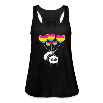 Panda Pan Pride - Women's Flowy Tank Top by Bella - black - Front - Julia (174cm)