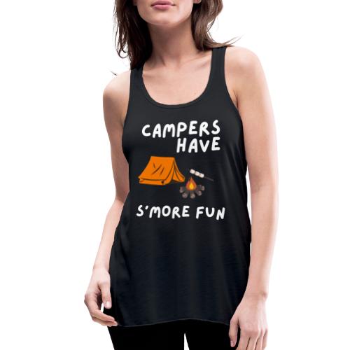 Campers Have S'more Fun Funny Camping Sayings - Women's Flowy Tank Top by Bella
