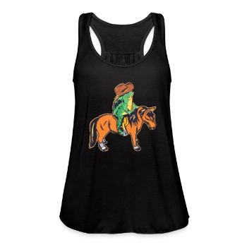 even cowboys get tummy - Women's Flowy Tank Top by Bella - black - Front - Julia (174cm)
