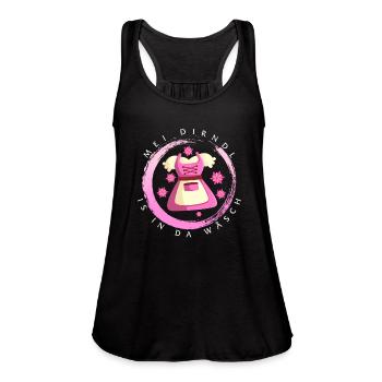 Mei Dirndl Is In Da Wäsch Shirt, Oktoberfest - Women's Flowy Tank Top by Bella - black - Front - Julia (174cm)
