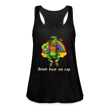 St Patrick's Day Bear - Women's Flowy Tank Top by Bella - black - Front - Julia (174cm)