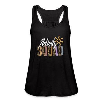 Activity Professionals Shirt, Activity Squad - Women's Flowy Tank Top by Bella - black - Front - Julia (174cm)