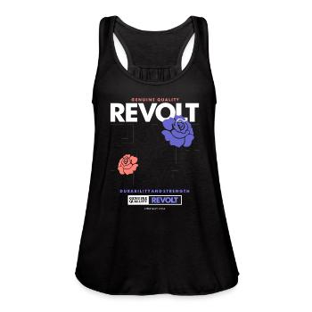 Revolt Streetwear - Women's Flowy Tank Top by Bella - black - Front - Julia (174cm)