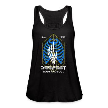Deepest Streetwear - Women's Flowy Tank Top by Bella - black - Front - Julia (174cm)