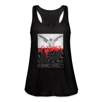 Feelings Streetwear - Women's Flowy Tank Top by Bella - black - Front - Julia (174cm)