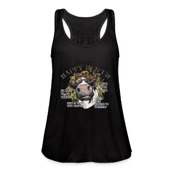 Advice From A Happy Heifer Be Kind To Udders Flora - Women's Flowy Tank Top by Bella - black - Front - Julia (174cm)