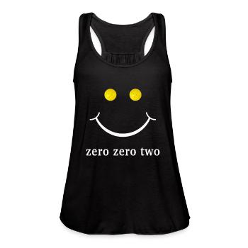 Zero Zero Two Pickleball - Women's Flowy Tank Top by Bella - black - Front - Julia (174cm)