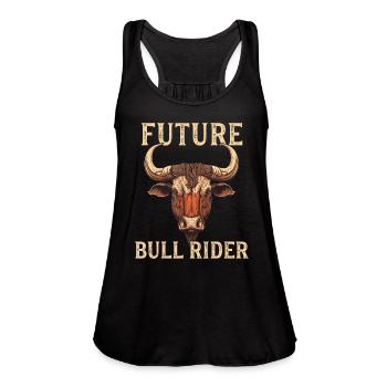 Rodeo Bull Rider Kids Bull Riding Future Bull Ride - Women's Flowy Tank Top by Bella - black - Front - Julia (174cm)