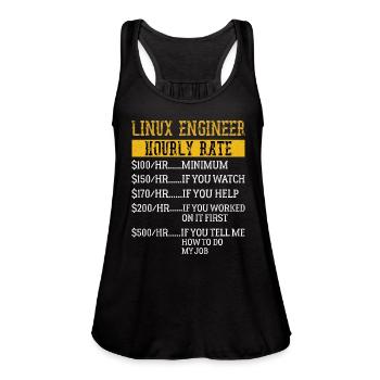 Linux Engineer Hourly Rate Mechanic Labor rate - Women's Flowy Tank Top by Bella - black - Front - Julia (174cm)