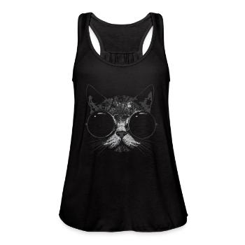 Cat Style - Women's Flowy Tank Top by Bella - black - Front - Julia (174cm)