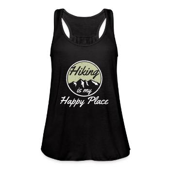 Hiking Is My Happy Place Passionated Hiker Walker - Women's Flowy Tank Top by Bella - black - Front - Julia (174cm)
