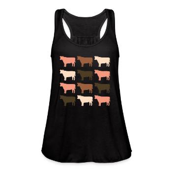 Cows - Women's Flowy Tank Top by Bella - black - Front - Julia (174cm)