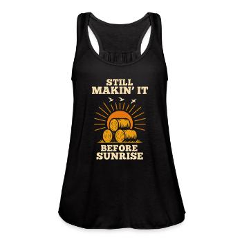 Dairy Farmer Pride Udder Humor Country Milk Life - Women's Flowy Tank Top by Bella - black - Front - Julia (174cm)