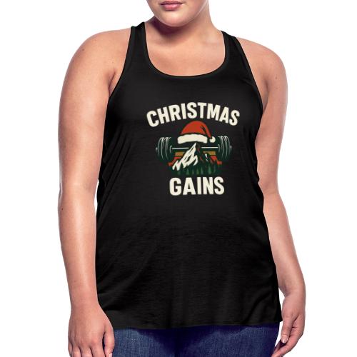 Christmas Gains – Santa Barbell Power - Women's Flowy Tank Top by Bella