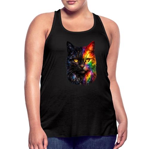 Cosmic Galaxy Rainbow Cat - Women's Flowy Tank Top by Bella