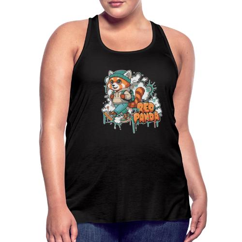 Red Panda Street Graffiti Vibes - Women's Flowy Tank Top by Bella
