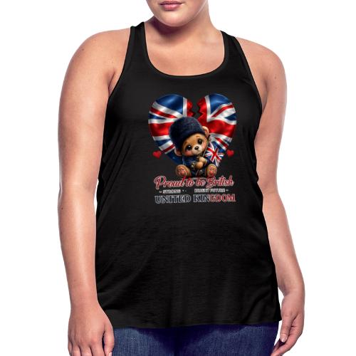 Proud to Be British Teddy Bear UK Patriot Gift - Women's Flowy Tank Top by Bella
