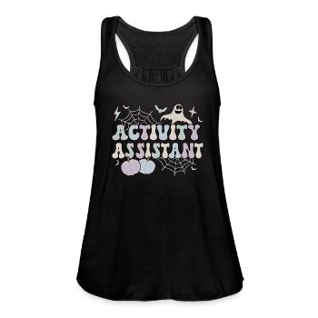 Activity Assistant Activity Professional Halloween - Women's Flowy Tank Top by Bella - black - Front - Julia (174cm)