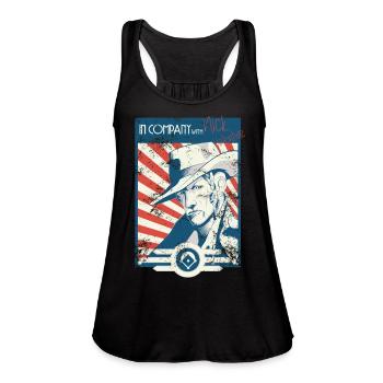 In company with Nick Valentine - Women's Flowy Tank Top by Bella - black - Front - Julia (174cm)