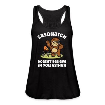 Sasquatch Bigfoot Doesn't Believe Either Summer - Women's Flowy Tank Top by Bella - black - Front - Julia (174cm)