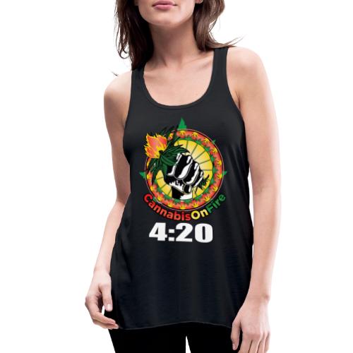 Wacky 420 Keep It Lit Time Weed Marijuana Design - Women's Flowy Tank Top by Bella