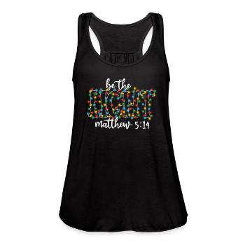 Be The Light Mathew Christmas Lights Teacher - Women's Flowy Tank Top by Bella - black - Front - Julia (174cm)