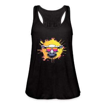 Cow Cow Head Cows Agricultural Cowbauer - Women's Flowy Tank Top by Bella - black - Front - Julia (174cm)
