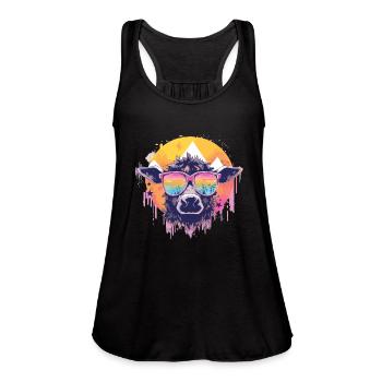 Cow Cow Head Cows Agricultural Cowbauer - Women's Flowy Tank Top by Bella - black - Front - Julia (174cm)