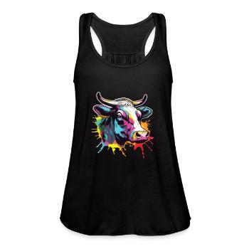Cow Cows Cow Head Agriculture Farmer - Women's Flowy Tank Top by Bella - black - Front - Julia (174cm)