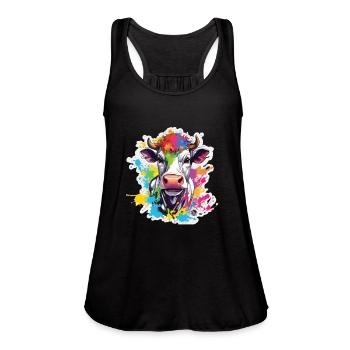 Cow Cow Skull Cows Farming Cow Head - Women's Flowy Tank Top by Bella - black - Front - Julia (174cm)