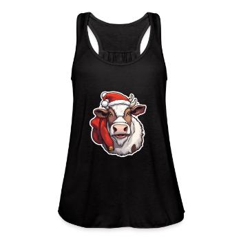 Cow Cow Skull Cow Christmas Dairy Cow - Women's Flowy Tank Top by Bella - black - Front - Julia (174cm)