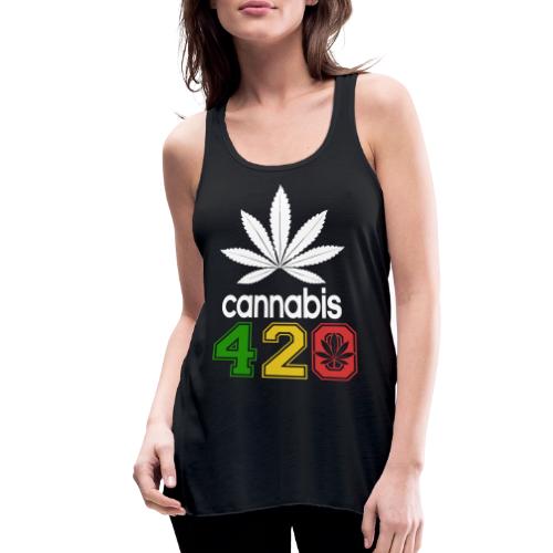 Humorous 420 Authentic Herb Weed Marijuana Design - Women's Flowy Tank Top by Bella