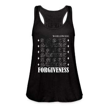 Forgiveness Streetwear - Women's Flowy Tank Top by Bella - black - Front - Julia (174cm)