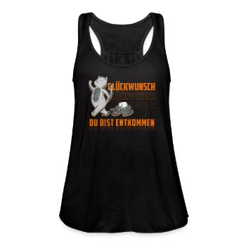Congratulations you Escaped Farewell Party - Women's Flowy Tank Top by Bella - black - Front - Julia (174cm)