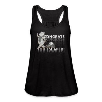 Congratulations you Escaped Farewell Party - Women's Flowy Tank Top by Bella - black - Front - Julia (174cm)